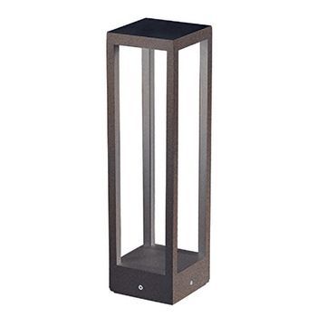 Poste Para Jardín - Poste Led Para Fijar Al Suelo - Luz Nocturna Cálida 3000k 230v 15w 1590lm Azafrán - Corten