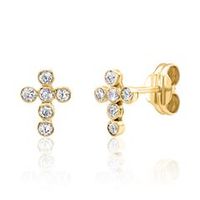 pendientes de mujer en oro de 9 quilates con circonita