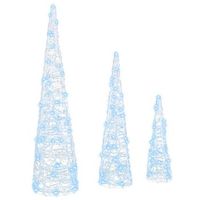 arbol de navidad  decoraciones de navidad con 90 led 3 piezas frio 20 x 20 x 80 cm acrilico