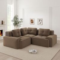 sofa modular sin marco tejido cuerda marron profundo comodo antideslizante oficina o salon