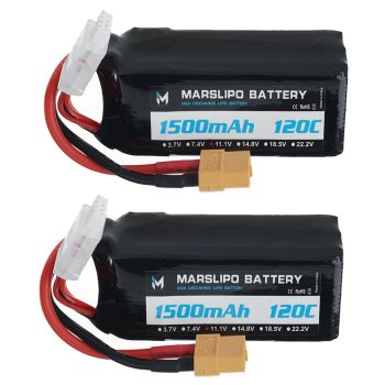 Batería de litio polímero MARSLIPO 11.1V 1500mAh 120C 3S con conector XT60 para drones RC
