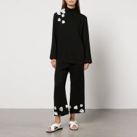 sleeper the bloom black tie woven pyjama set - s