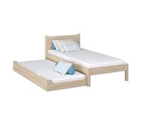 cama individual de roble con cajon para colchon n02 roble blanqueado