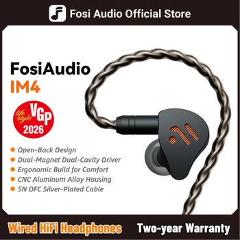 Auriculares con cable Fosi Audio IM4 Hifi, auriculares IEM con controladores dinámicos de diseño abierto para monitoreo musical y juegos.