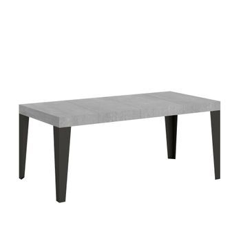 Mesa Extensible 90x90/246 Cm Flame Premium Estructura De Cemento Antracita