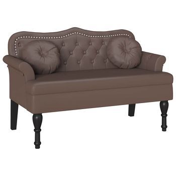Banco Chesterfield Marrón 120.5 X 65 X 75 Cm Cuero Sintético Vidaxl