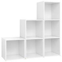 juego de mueble para tv  muebles de salon de 3 uds madera contrachapada blanco cfw81275
