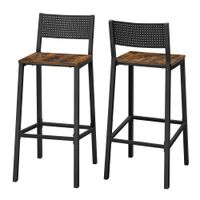 2 taburetes de bar altos de color marron y negro