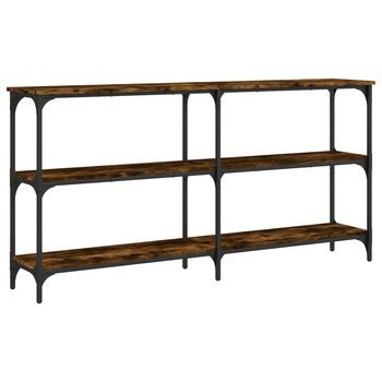 Mesa Consola | Mesa De Entrada | Mesa Auxiliar Madera De Ingeniería Roble Ahumado 150x29x75 Cm