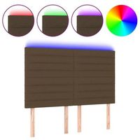 cabecero con luces led tela marron oscuro 144x5x118128 cm vidaxl