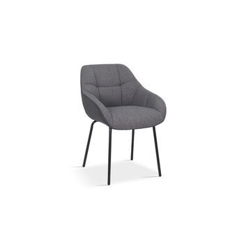 Silla Sam Tela Gris Respaldo Pu Gris Oscuro, Dimensiones H85 X L57.5 X P65, Ideal Para Tu Cocina O Comedor.