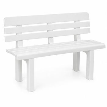 Banco De Jardín Exterior 2 Plazas, 110x52x71 Cm, Plástico, Max. 130kg