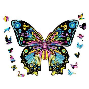 Puzle De Madera Con Diseño De Mariposa. 300 Piezas. 30x0,5x36,4 Cm. Color: Multicolor