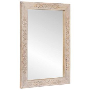 Espejo De Pared Blanco Blanqueado 70 X 50 Cm Rectangular Vidaxl