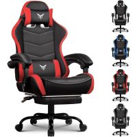 silla gaming gtplayer con reposapies y soporte lumbar ajustable - rojo