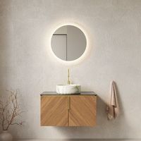 mueble de bano con lavabo - armario suspendido - contrachapado - marron 76x50x531cm