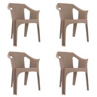 garbar cool set 4 silla con brazos interior exterior arena