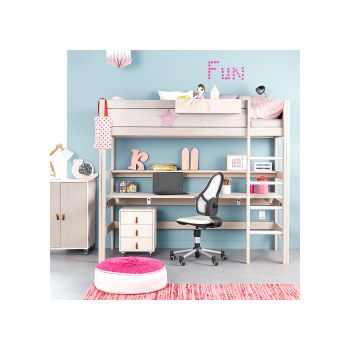Lifetime Kids Luxury High-Rise Sleeper Bed with Desk - Lifetime White