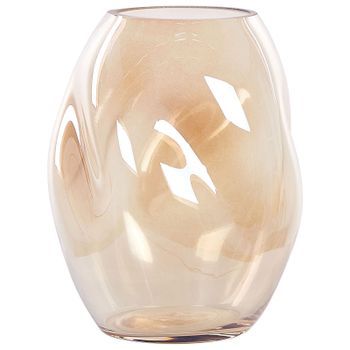Florero De Vidrio Naranja 20 Cm Jarrón Sobremesa Moderno Decoración Gerakini