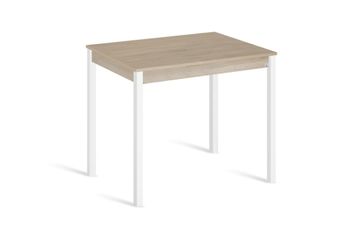 Mesa de cocina alta fija 110x70 cm roble pata blanco