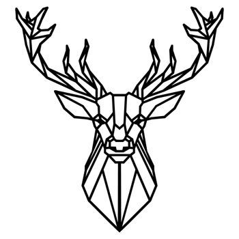 Decoración Pared De Metal Deer4 Negro 60x65 Cm