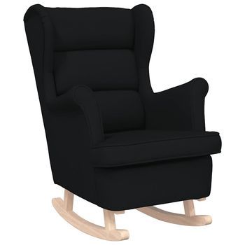 Silla Mecedora De Tela Negro 74x90x102 Cm Vidaxl