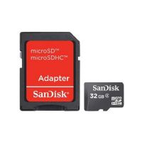 sandisk microsdhc 32gb clase 4  adaptador sd