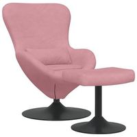 silla huevo con puff rosa terciopelo vidaxl