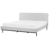 cama con somier con cabecero moderna tapizado de tela de poliester gris 180 x 200 cm corio