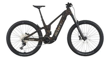 Scott patron st 910 shimano deore 12v 800wh 29   bicicleta de montana electrica todo suspension negro oro 2025