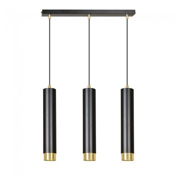 Regleta colgante mura negro/oro (3 luces)