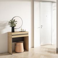 consola entrada efecto madera roble 70x35x75cm