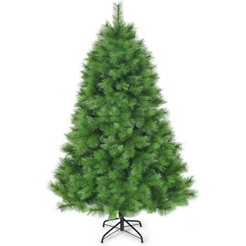 Árbol De Navidad Verde 180cm, Costway Agujas De Pvc De 586 Ramas
