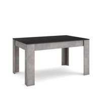 mesa comedor  mesa fija cocina y salon  140x90x76 cm  para 6 comensales  muebles comedor  estilo moderno  negro y cemento