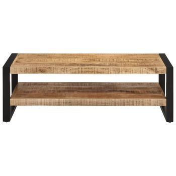 Mesa De Café - Mesa De Centro De Madera Maciza De Mango 120x55x40 Cm