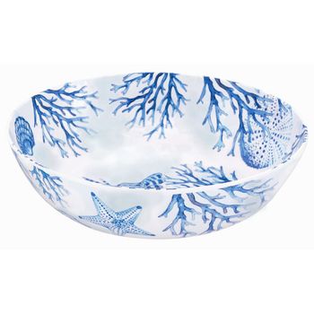 Ensaladera grande de melamina pura de 31 cm con estampado coral
