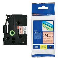brother tze-b51 original p-touch label tape 24mm x 5m black on orange