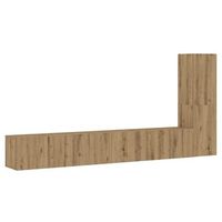 muebles de tv  muebles de salon de pared 3 uds madera ingenieria roble artesanal cfw40597