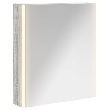 Armario Con Espejo De Baño | Mueble De Baño Gris Sonoma 63,5 X 15,5 X 70 Cm