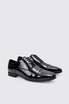 Zapatos Oxford De Charol, Negro