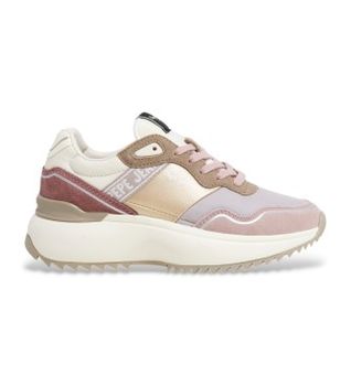 Pepe Jeans para mujer. PLS60042 Zapatillas de piel Kimi Glam rosa, beige (37), Plano, Ante, Cordones, Casual