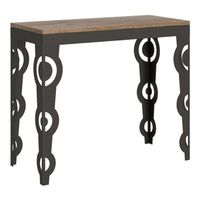 consola extensible 90x40196 cm karamay small evolution roble natural estructura antracita