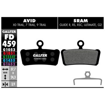 GALFER | Pastillas De Freno STANDARD Compatible Avid-Sram  FD459G1053  - Ventajas de los nuevos compuestos de GALFER BIKE: Ausencia de ruidos.Mejora del tacto, progresividad y potencia de