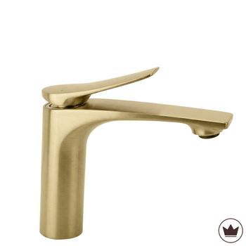 Grifo De Lavabo Rea Vision Premium, Brush Gold 15,2 X 4,2 X 14 Cm