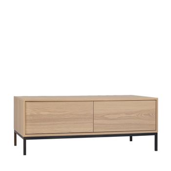 Mesa de centro elevable efecto madera natural 120x40 cm