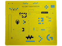 alfombrilla gaming - logitech g g640 x team heretics base de goma antideslizante superficie moderada enrollable cobertura total amarillo