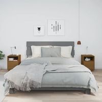 mesitas de noche 2 uds - mueble dormitorio - madera pino - marron miel 40x34x55cm