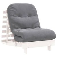 futon sofa cama con colchon madera maciza blanco 70x206x11 cm vidaxl