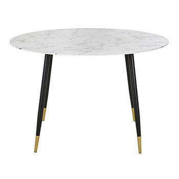 Mesa de comedor redonda de vidrio efecto mármol Ø120 cm