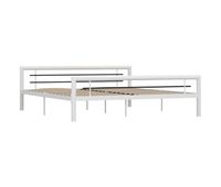 estructura de cama de metal blanco y negro 180x200 cm